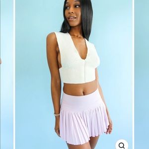 IVORY CROCHET TIE TOP